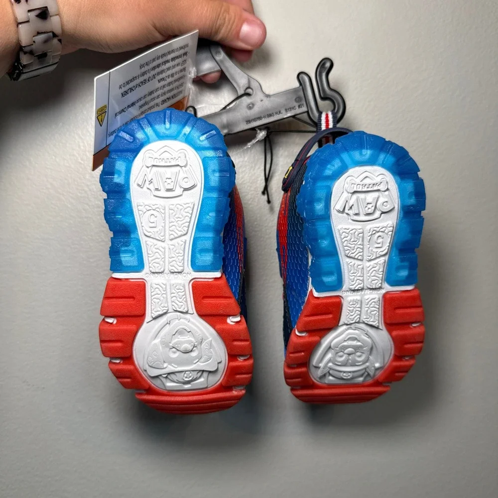 Paw Patrol Toddler Light Up Sneakers Blue Red Marshall Chase Size 5 NEW